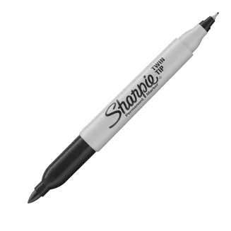 12 szt Marker Budowlany Dwustronny Permanentny Sharpie Twin Tip Czarny parkerpapeterie.pl